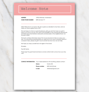 airbnb house manual template word