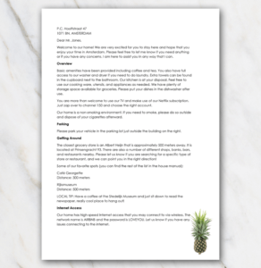 free airbnb welcome letter template