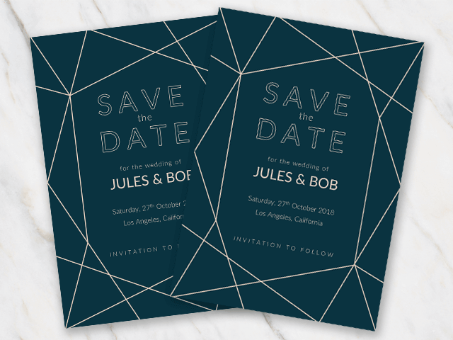 Instant Download Templett Typography Save The Date Photo Announcement Invitation Editable Paper 