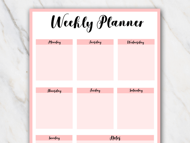 printable weekly planners cute